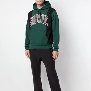 Supreme Paneled Arc Hooded Sweatshirt 'Green